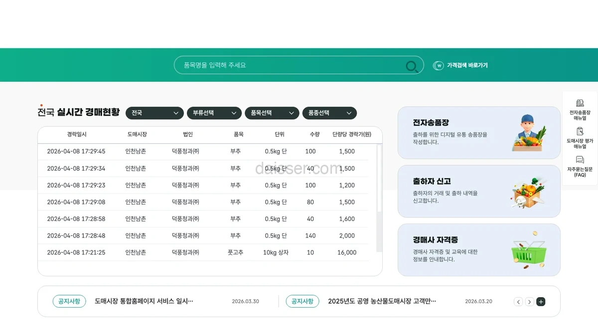 aT 농산물 도매시장